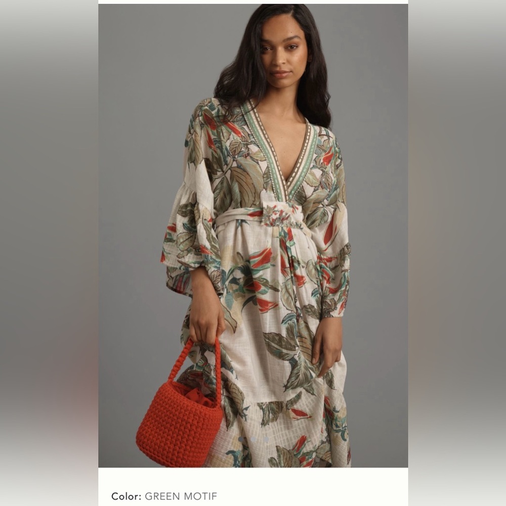 Anthropologie Conditions Apply Floral Kaftan